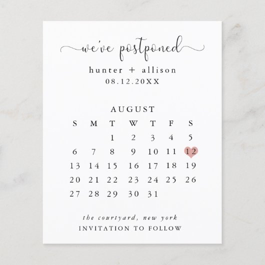 延期した |カレンダー日付の保存 (正面)