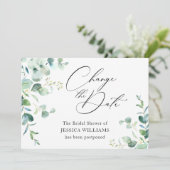 延期になったブライダルシャワーのお知らせ ユーカリ 招待状 (スタンド正面)