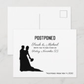 延期になった結婚式の日 黒と白のシルエット インビテーションポストカード (正面/裏面)