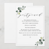 延期になった結婚式の計画 ユーカリのデザイン 案内状 (正面/裏面)