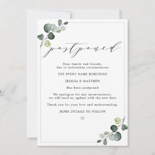 延期になった結婚式の計画 ユーカリのデザイン 案内状