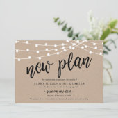 延期になった結婚式　新しい計画　田舎風　発表 招待状 (スタンド正面)