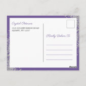 延期のお知らせ シルバー パープル 1回目の聖体拝領 ポストカード (裏面)