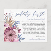 延期のお詫び 安全第一のコロナ対策 フラワーカード 案内ポストカード (正面)