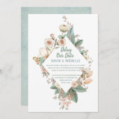 延期のお詫び | 新型コロナウイルス延期 | 結婚式の案内 案内状 (正面/裏面)