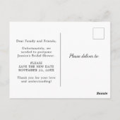 延期の結婚前お披露目会のお知らせポストカード ポストカード (裏面)