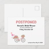 延期の結婚前お披露目会 自転車と花 インビテーションポストカード (正面/裏面)