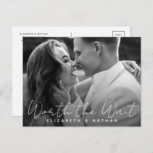 延期はがき結婚の価値がある ポストカード (正面/裏面)