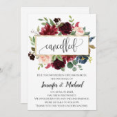 延期または中止のお花のイベントのご案内 招待状 (正面/裏面)