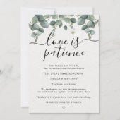 延期または中止の結婚式 ユーカリのデザイン 案内状 (正面)