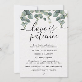 延期または中止の結婚式 ユーカリのデザイン 案内状