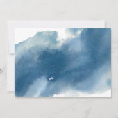 延期イベントのお知らせ ブルーフローラルカード 招待状 (裏面)