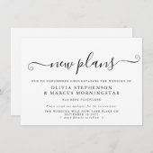 延期イベントのお知らせ 新しい計画 招待状 (正面/裏面)