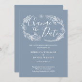 延期エレガント日のフローラの変更 招待状 (正面/裏面)