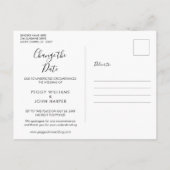 延期エレガント日の写真フローラの変更 案内ポストカード (裏面)