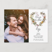 延期エレガント日の写真フローラの変更 案内ポストカード (正面)