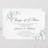 延期エレガント日の水の色を変更する 招待状 (正面/裏面)