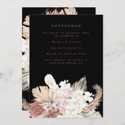 延期テラコッタコーラルデザートボヘミアンパンパス セーブザデート (正面/裏面)