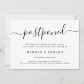 延期モダンされ結婚たアナウンスカード 招待状 (正面)