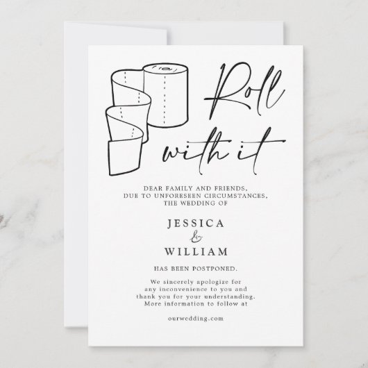 延期モダン日の変更の取消イベント 招待状 (正面)