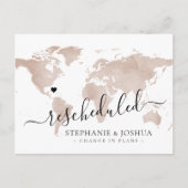 延期先結婚地図の再スケジュール 案内ポストカード (正面)