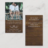 延期写真結婚の変更素朴 アドバイスカード (正面/裏面)