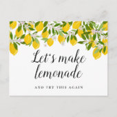 延期取り消し日の変更取り消しイベントレモン 案内ポストカード (正面)
