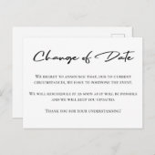 延期告知のエレガント変更 ポストカード (正面/裏面)