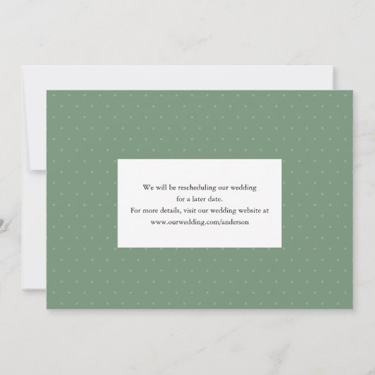 延期発表と写真付きカリグラフィー 招待状 (裏面)