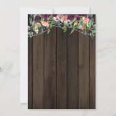 延期発表 ウェディング 木 ライト 花 招待状 (裏面)