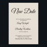 延期発表 クリーム ニューデート ウェディングカード 招待状<br><div class="desc">ゲストの皆様にウェディング日程の変更をお知らせするシンプルなカードのテンプレートです。テンプレートフィールドに個人情報を入力して、このエレガントでミニマルなデザインを自分だけのものにしてください。白い背景はお好みの色に変更できます。フォントと色も編集可能です。特別なリクエストやカスタマイズのサポートが必要な場合は、お気軽にお問い合わせください。コレクションには他の表現の異なるアイテムもご用意しております。</div>