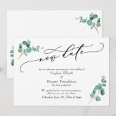 延期発表 新しい日付 ジューンベリー 結婚式延期のお知らせ 招待状 (正面/裏面)