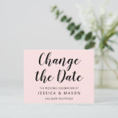 延期結婚されたお知らせの日付の変更 ポストカード (スタンド正面)