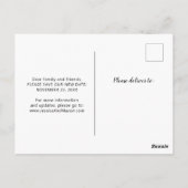 延期結婚されたお知らせの日付の変更 ポストカード (裏面)