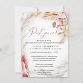 延期結婚された水の色の淡い色の赤面ピンクの招待 招待状 (正面)
