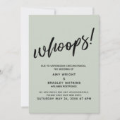 延期結婚さユーモアのあるれた「おっと!」 セージ・カード 招待状 (正面)