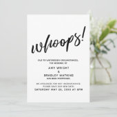 延期結婚さユーモアのあるれた「おっと!」 発表 招待状 (スタンド正面)