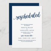 延期結婚のお知らせ ネイビーブルー, 発表 招待状 (正面/裏面)