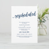 延期結婚のお知らせ ネイビーブルー, 結婚式延期のお知らせ 招待状 (スタンド正面)