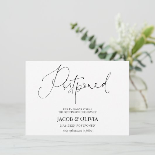 延期結婚のお知らせ 招待状 (スタンド正面)