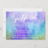 延期結婚のパステル水彩洗浄カード 招待状 (正面)