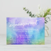 延期結婚のパステル水彩発表 招待状 (スタンド正面)