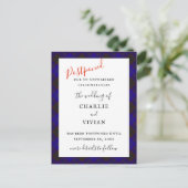 延期結婚のホームヒューム藩タータンチェックプレイド ポストカード (スタンド正面)