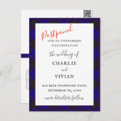 延期結婚のホームヒューム藩タータンチェックプレイド ポストカード (正面/裏面)