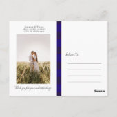 延期結婚のホームヒューム藩タータンチェックプレイド ポストカード (裏面)