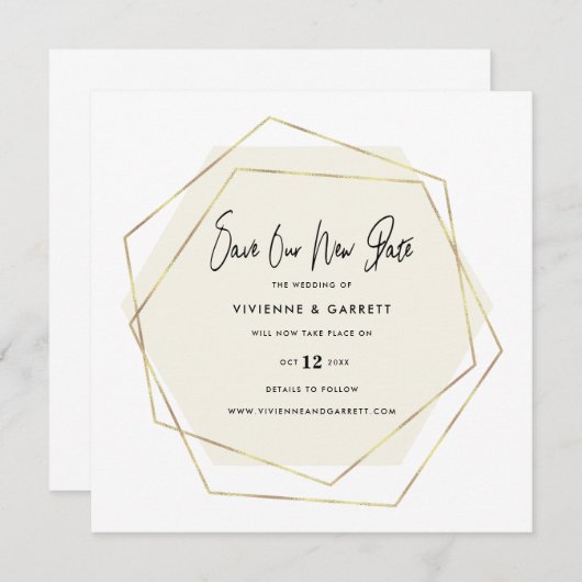 延期結婚の新しい日結婚付 セーブザデート (正面/裏面)