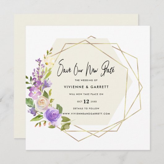 延期結婚の新しい日結婚付 セーブザデート (正面/裏面)