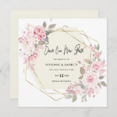 延期結婚の新しい日結婚付 セーブザデート (正面/裏面)