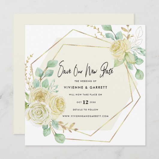 延期結婚の新しい日結婚付 セーブザデート (正面/裏面)