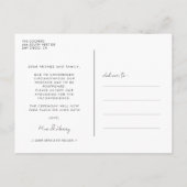 延期結婚の発表 ポストカード (裏面)